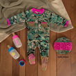 Load image into Gallery viewer, Marine Woodland Girls Baby Uniform Crawler
