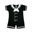 Load image into Gallery viewer, Navy Sailor Baby Romper Black