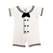 Load image into Gallery viewer, Navy Sailor Baby Romper White