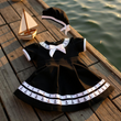 Load image into Gallery viewer, Navy Anchor Sailor Baby Dress w Beret Black