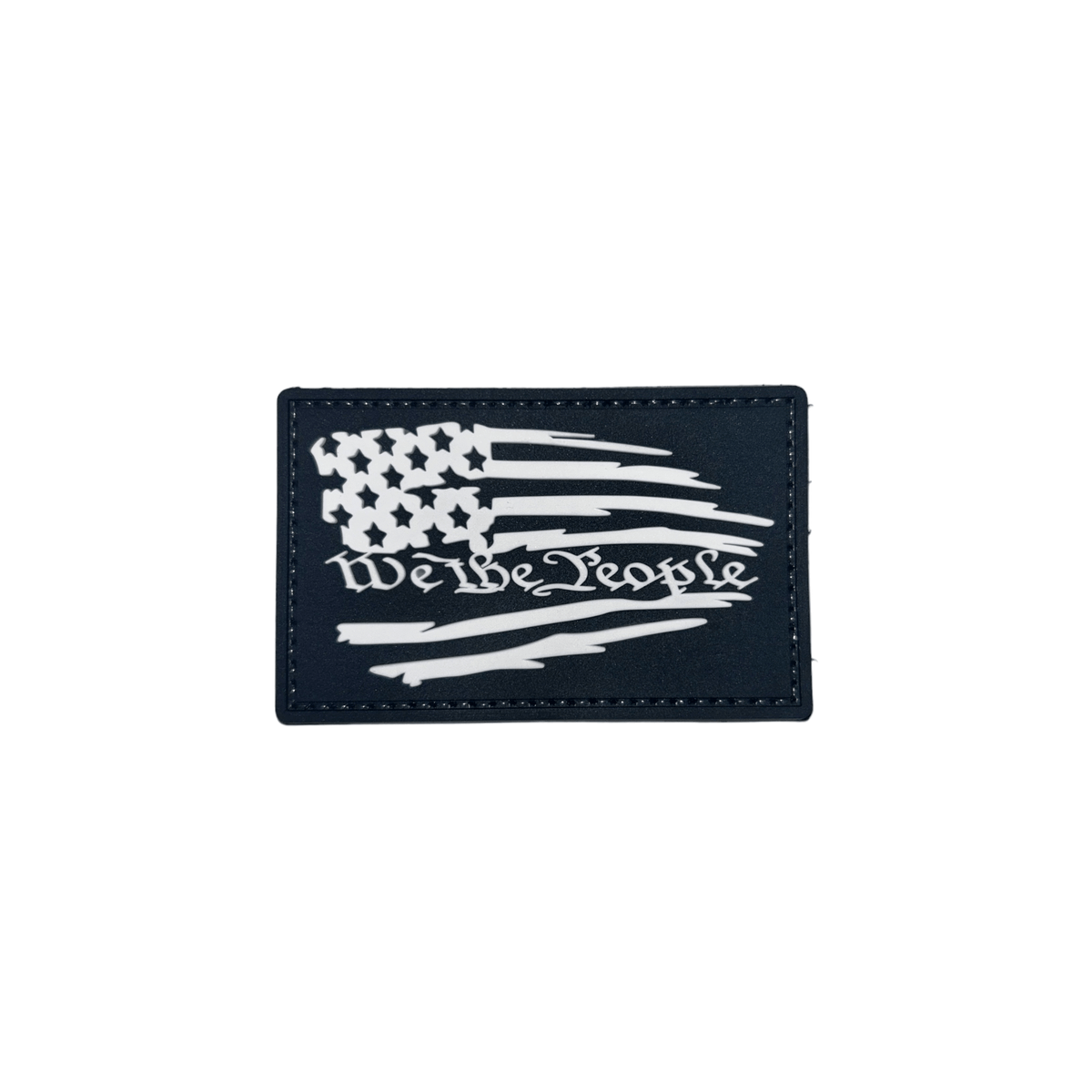 Patch We the People PVC by Trooper Clothing, black with white lettering, dimensions 3 1/8" x 2".