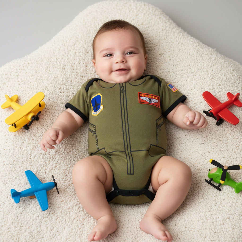 Flight Suit Baby Bodysuit