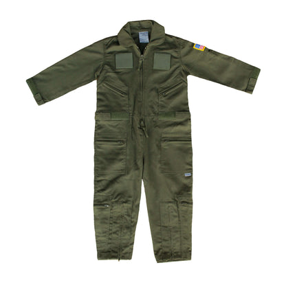 Marines Youth USMC Flight Suit Combo featuring zippered pockets and American flag patch.