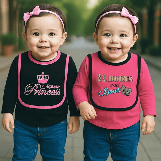 Marine Girl Baby 2pk Bibs
