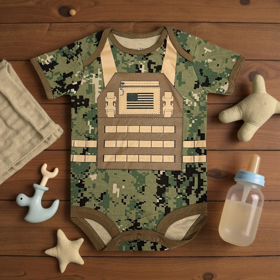 Navy NWU Flak Jacket Baby Bodysuit