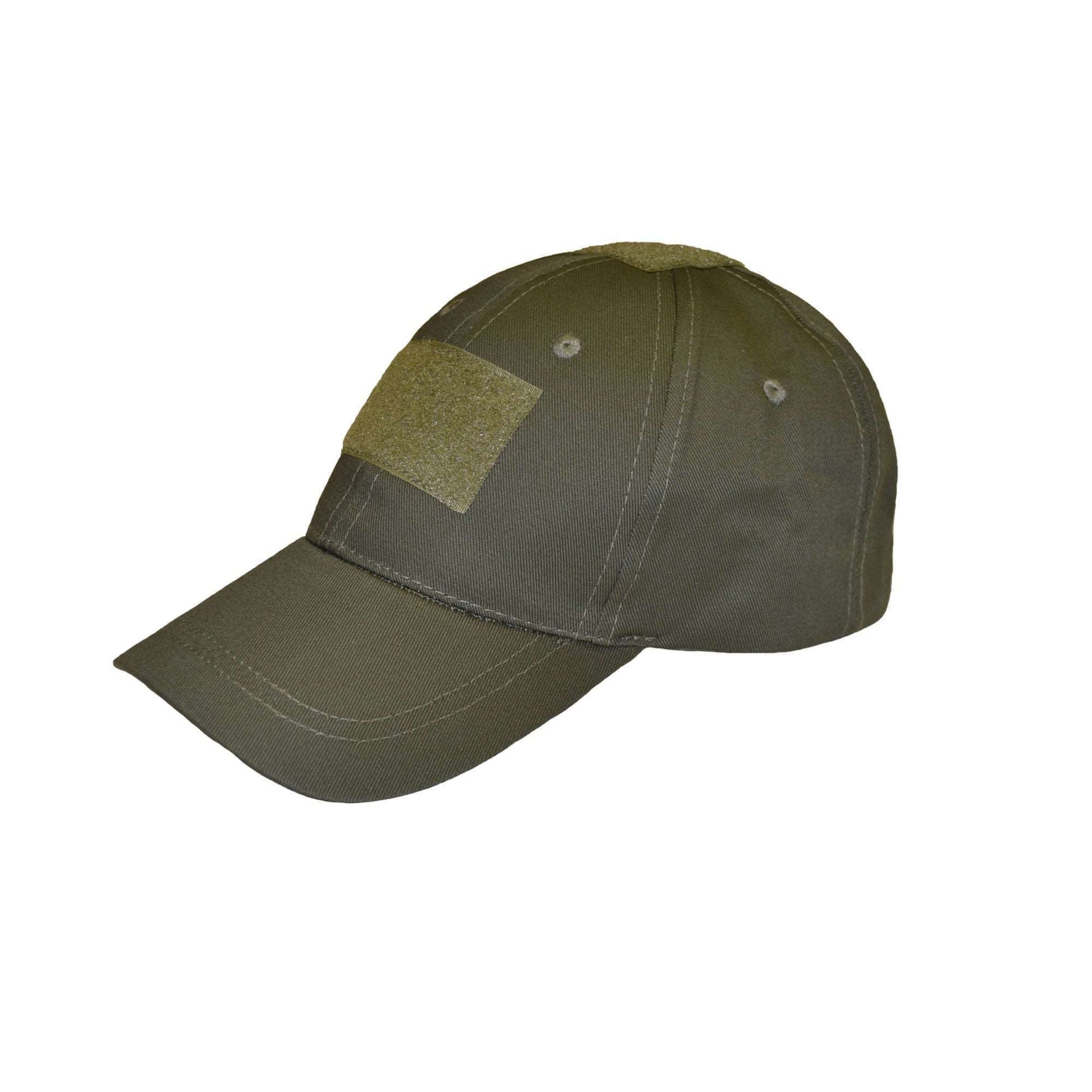Air Force cap in olive green with Velcro patch area for customization.