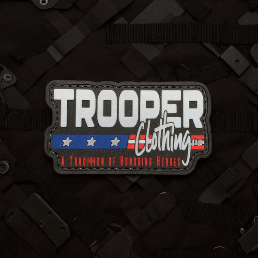Patch Trooper Clothing Logo PVC with hook and loop backing for uniforms and gear
