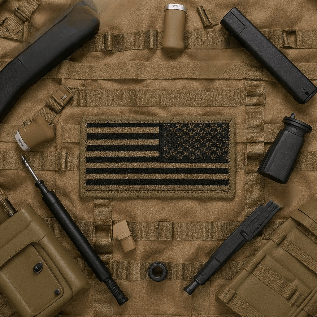 Embroidered Black and Tan Reverse United States Flag Patch