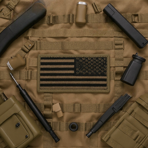 Embroidered Black and Tan Reverse United States Flag Patch