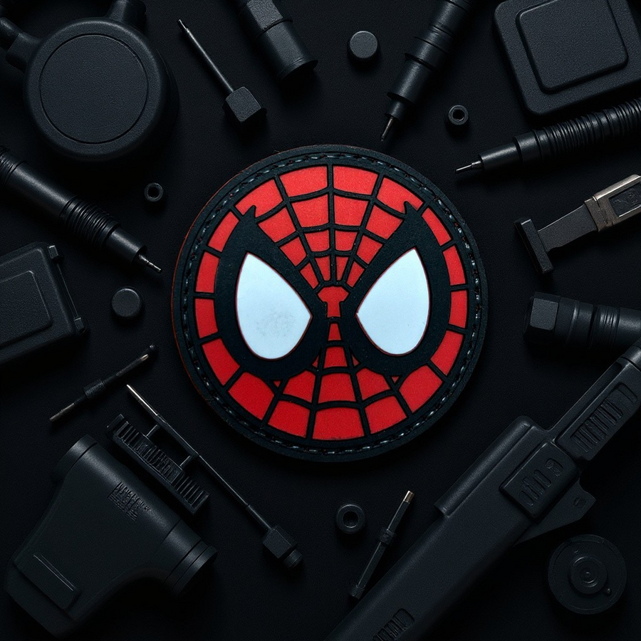 Spiderman Red PVC Patch