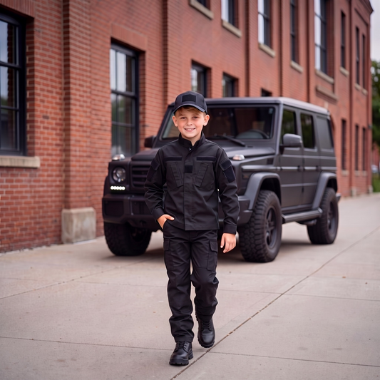 Youth 3pc Black Tactical Uniform