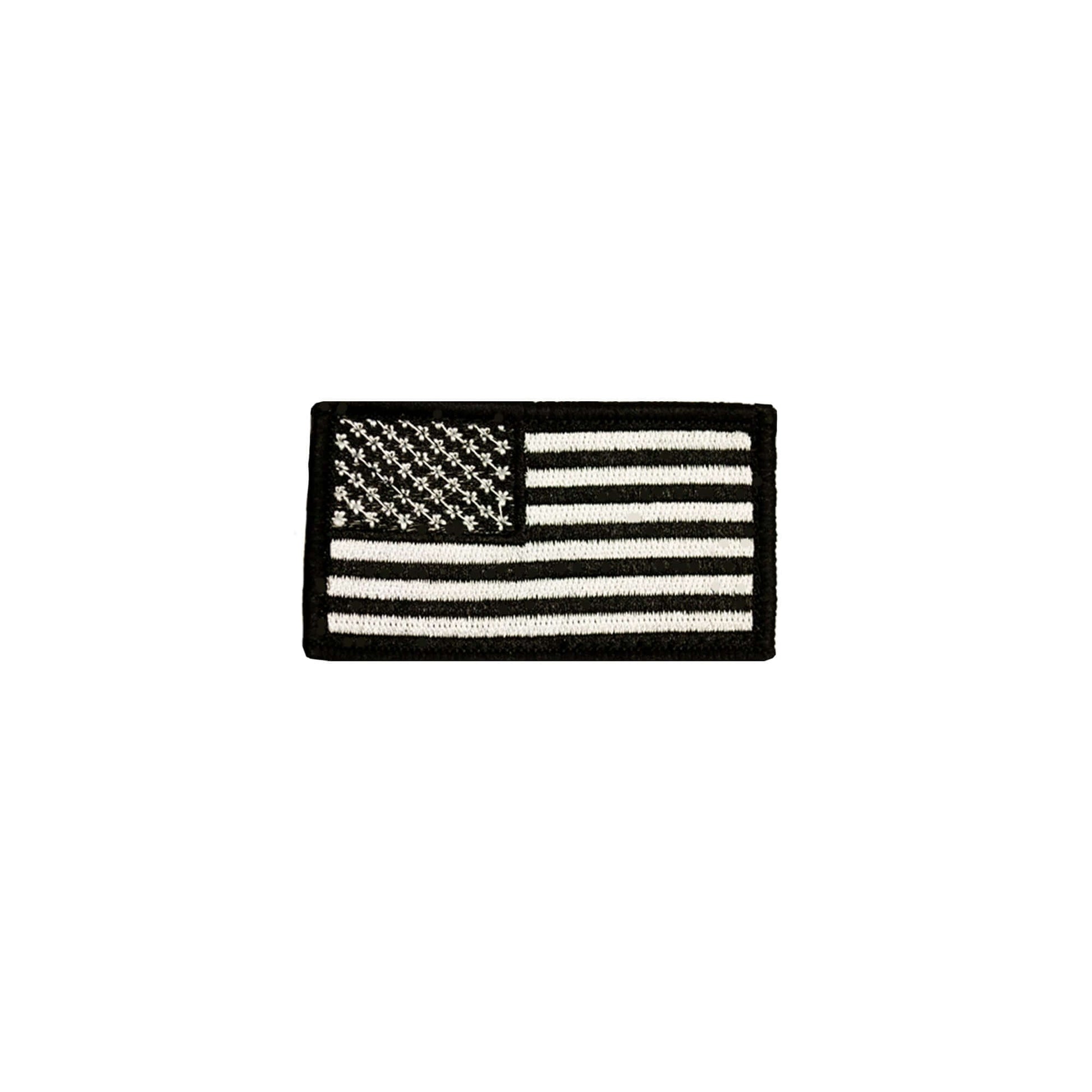 Black and white American Flag patch for tactical uniforms, ideal for Police youth outfits.