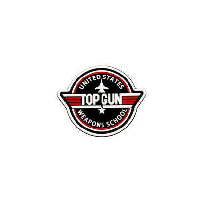 Top Gun Weapons School logo featuring an emblem with aircraft and red accents.
